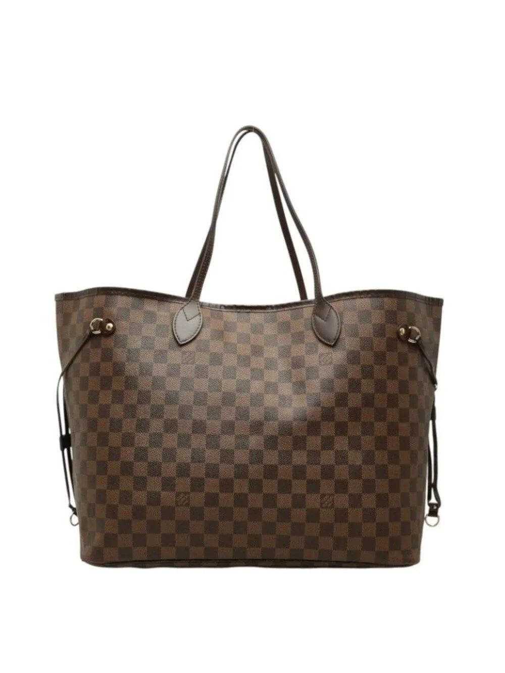 Louis Vuitton Damier Neverfull GM Tote Shoulder Bag Brown Leather